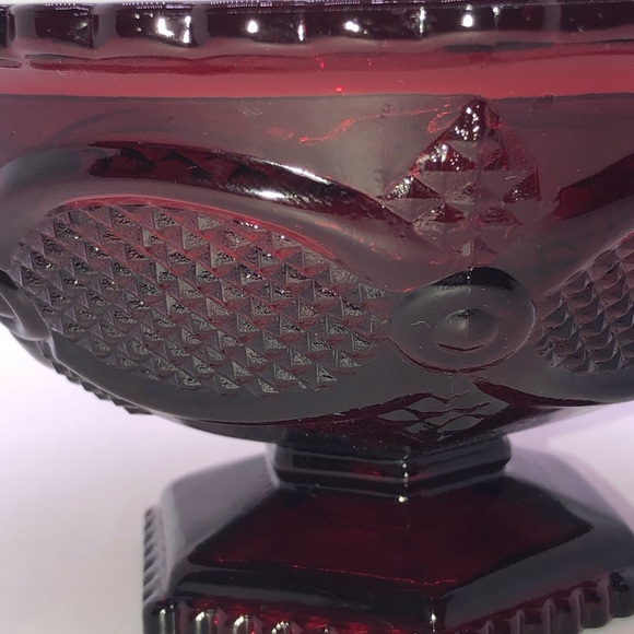 Vintage Avon Ruby Cape Cod Pedestal Candy Dish 6” - Picture 3 of 10